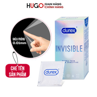 Bao Cao Su Siêu Mỏng Durex Invisible Extrathin, Bcs Size 52mm, Nhiều Gel Bôi Trơn (Hộp 3C)