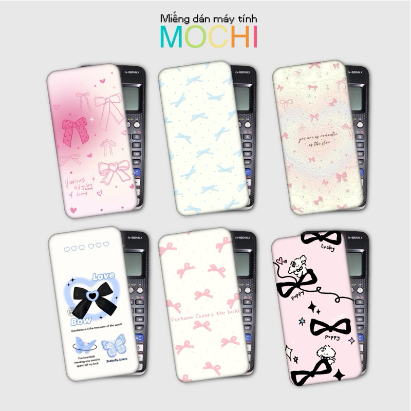 Hình nơ dán máy tính casio, flexio trang trí máy tính