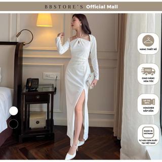  Đầm Body Dự Tiệc Cổ Yếm Tay Dài Xếp Nhún Eo Tôn Dáng BBSTORE'S - D2632