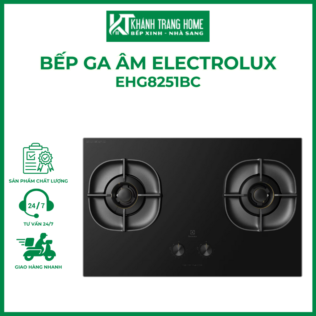 Bếp ga âm ELECTROLUX EHG8251BC 80cm UltimateTaste 700 với 2 vùng nấu - Khánh Trang Home