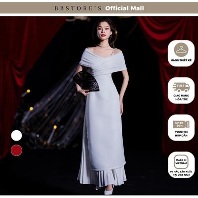 Áo Dài Cách Điệu Xếp Nhún Đắp Chéo Trễ Vai ( không kèm quần) BBSTORE'S -A2860