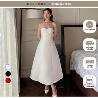  Đầm Xòe Hai Dây Dự Tiệc Nhún Cúp Ngực Sang Trọng (không kèm hoa) BBSTORE'S -D2765
