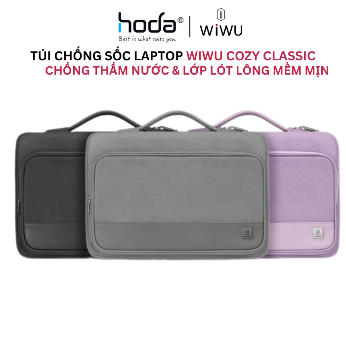 Túi Xách Chống Sốc WIWU Cozy Classic Bag Cao Cấp Chống Sốc,Chống Thấm Nước Cho Laptop, macbook, surface 14 - 16 inch