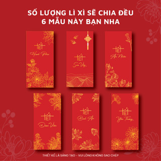 Lì xì tết 2025, bao lì xì tết đỏ may mắn chia đều các mẫu, phong bao lì xì mới nhất