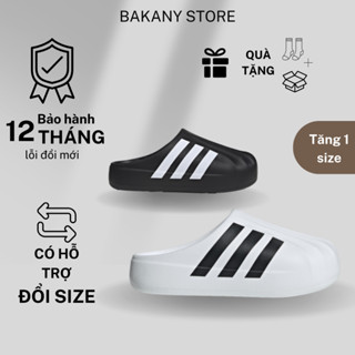 Giày Thể Thao Adifom Supersta, (TĂNG 1 SIZE) Giày Sục Đạp Gót Adifom Mule Unisex Trắng Đen || Sục A_DI_FOM