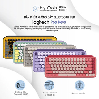 Bàn phím cơ không dây bluetooth | USB Logitech POP KEYS - phím emoji có thể tùy chỉnh