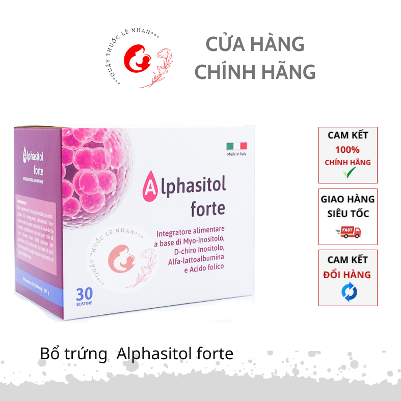 Alphasitol forte 30 gói, hỗ trợ buồng trứng đa nang, tăng khả năng thụ thai tự nhiên, nhập khẩu từ I