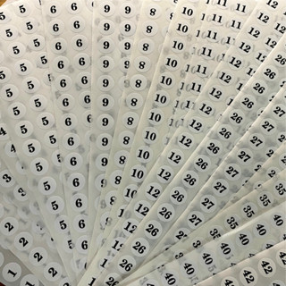 Dán size số giầy dép, tem decal dán size, miếng dán decal size quần áo, decal size số cho sản phẩm