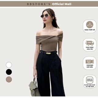  BBSTORE’S Áo Thun Tay Ngắn Lệch Vai Xếp Nhún Sang Trọng - A3497 