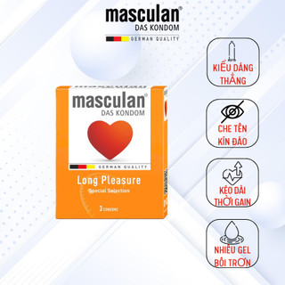 Bao cao su tăng thời gian Masculan Long Pleasure - Mùi thơm độc quyền - Hộp 3 bao