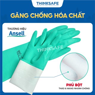 Găng tay chống hóa chất Ansell 37-176 cấu tạo nitrile Bao tay chống dầu nhớt, chống hóa chất, axit, thấm hút mồ hôi tốt