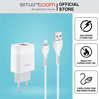 Sạc 2 cổng C73A 2.4A Hoco vỏ nhựa chống cháy PC Smartcom phân phối chính hãng - C73A