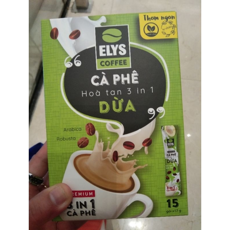 CAFE HÒA  TAN 3 IN 1 LATTE , VỊ CAFE DỪA , 15g x 17g