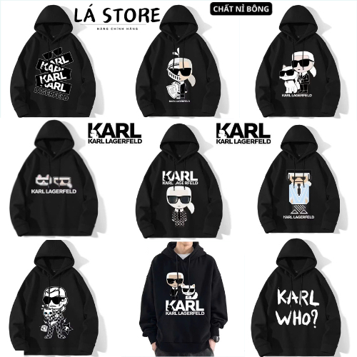 Áo Khoác Hoodie KARL Chất Nỉ Bông Dày Dặn Siêu Ấm Áo Khoác Unisex Nam Nữ Form Rộng Cao Cấp chính hãn