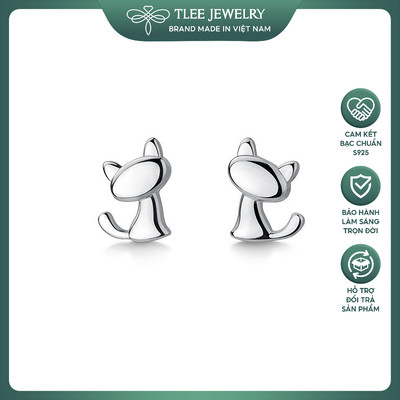 Khuyên tai bạc nữ TLEE mẫu miu miu xinh xắn TLEE JEWELRY B0245