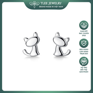 Khuyên tai bạc nữ TLEE mẫu miu miu xinh xắn TLEE JEWELRY B0245