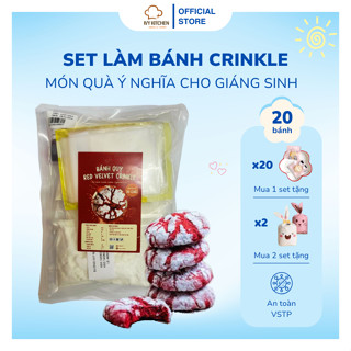 Set Làm Bánh Crinkle Cookie - Tặng Túi Tai Thỏ, nguyên liệu làm bánh quy tại nhà thành phẩm 20 chiếc IVY KITCHEN