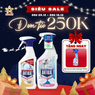 Mẫu Mới Chai xịt vệ sinh và chống ăn mòn inox Antikal tẩy cặn canxi vòi rửa, vòi sen mạnh mẽ chai 500ML hàng nội địa Đức