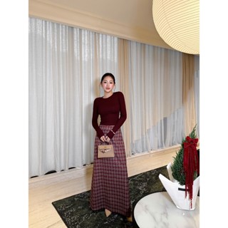  Chân váy dáng dài sọc caro COCOBEBE GARY SKIRT 