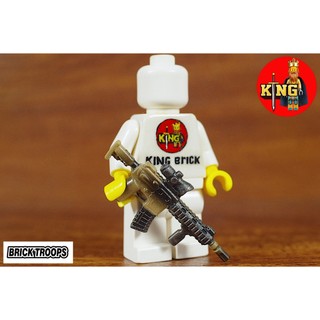 [Ảnh thật] [Chính hãng] Bricktroops M4 mod 1-camouflage brown Phụ kiện đồ chơi