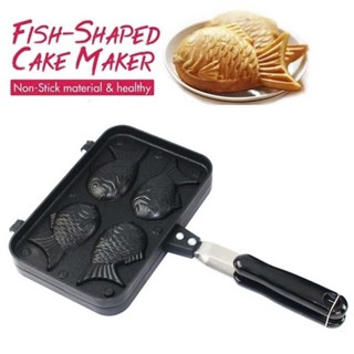 Khuôn Nướng Bánh Cá Taiyaki 4 Con, Chảo Nướng Bánh Đường Phố Giá Rẻ