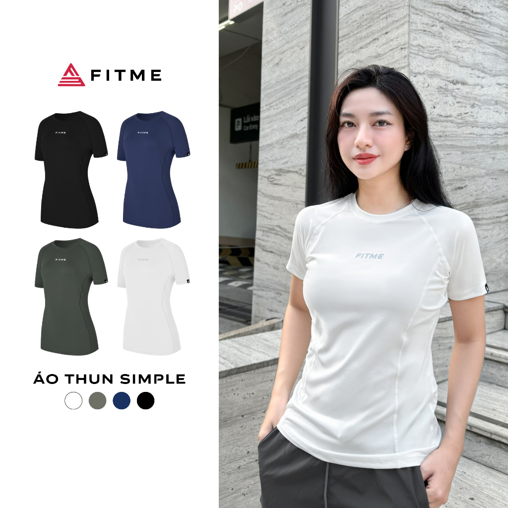 Áo tập gym yoga nữ Fitme Simple thun basic cổ tròn thoáng khí thấm hút tốt ATSP01 | BigBuy360 - bigbuy360.vn
