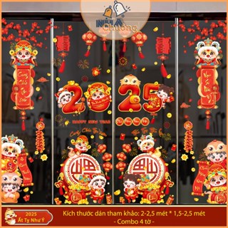 Decal Tết 2025, decal dán kính Tết in 2 mặt chữ Tiếng Việt, decal trang trí năm mới Nhà Chuông
