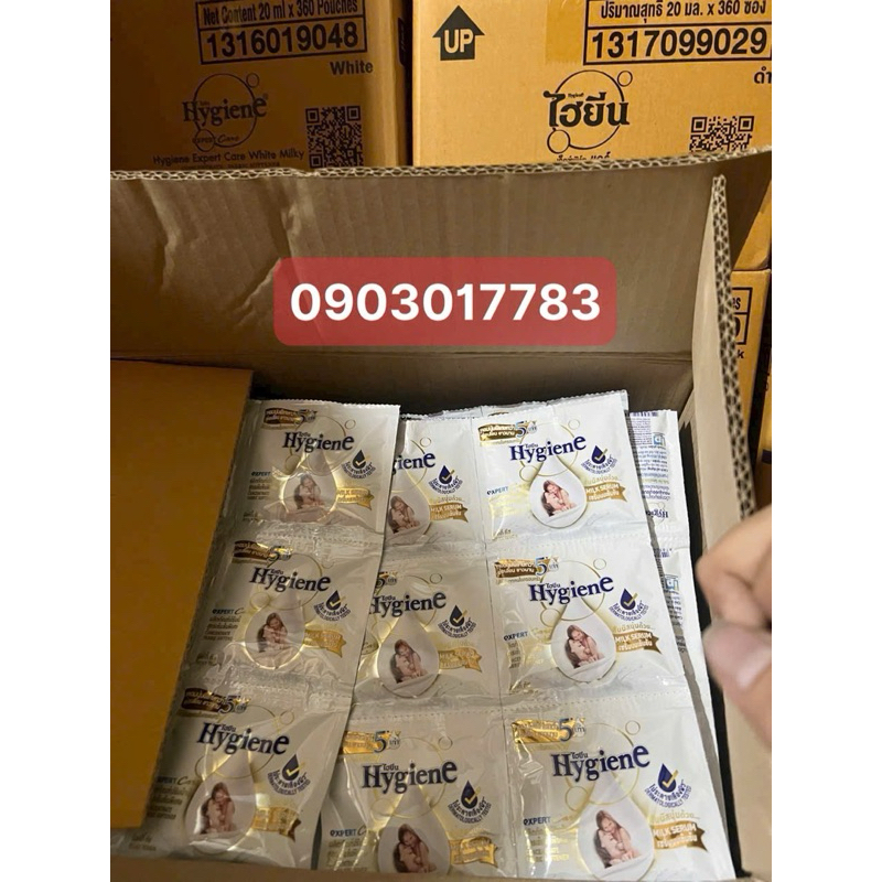 Nước xả vải Hygene siêu đậm đặc gói 20ml x 12 gói nhiêu màu