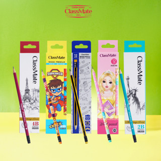 Hộp 12 Bút Chì 2B CLASSMATE Có Tẩy, Bút Chì Gỗ Ngòi Mịn Nét Đậm Phù Hợp Cho Bé Tập Viết, Luyện Chữ