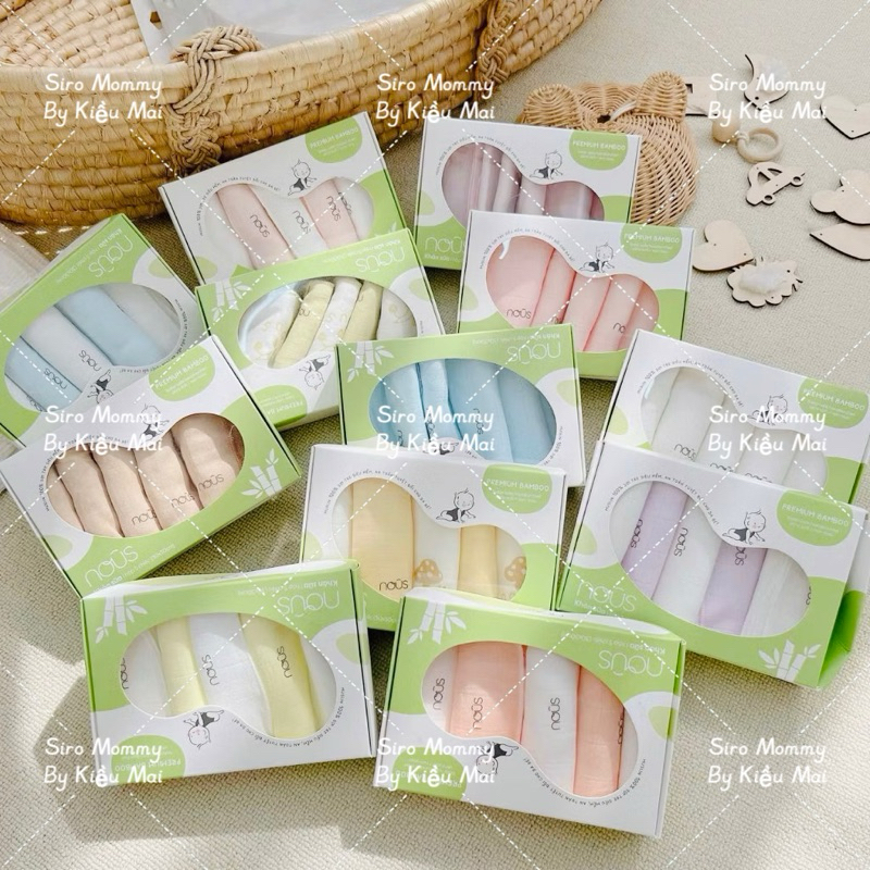 [Chính hãng Nous] set 5 khăn sữa Nous kt 30x30 cho bé
