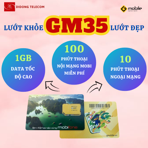 Sim Mobifone Gmobile có sẵn 100 phút nội nạng, gia hạn mỗi tháng chỉ 35k