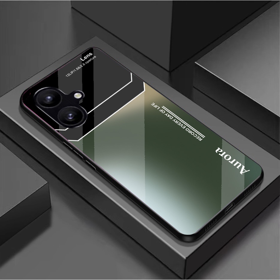 Ốp Lưng cho SAMSUNG GALAXY A06, A06 5G Mặt kính cường lực, cao cấp Họa tiết AURORA