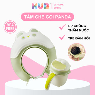 Combo Mũ Tắm Và Gáo Xả Nước KUB Cho Trẻ Em Tấm Che Tắm Nón Gội Đầu Chắn Nước Panda Cao Cấp An Toàn Cho Bé