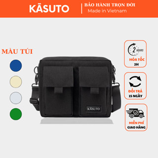 Túi Đeo Chéo Nam Nữ KASUTO Double Bag Vải Canvas Thời trang unisex cao cấp chống nước nhiều ngăn nhỏ gọn, đựng Ipad mini