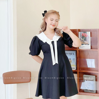 Váy Đầm Bigsize Cổ Nơ Dáng A Tôn Dáng - Size L đến 4XL - BloomBigsize