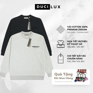 Áo Sweater Essentials SS22 In Nhung Nổi 3D chất Cotton lót Nỉ Bông Dày Form Âu
