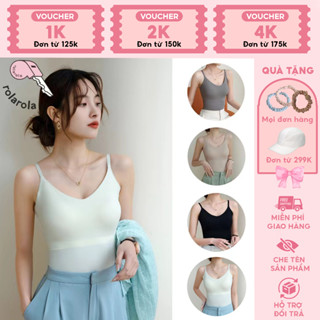 [ROLA ROLA] Áo Bra Nữ 2 Dây Trơn Dáng Dài Cổ Tim Chất Su Lạnh Cao Cấp Giúp Định Hình Chống Xô Lệch Dịch Chuyển #6617