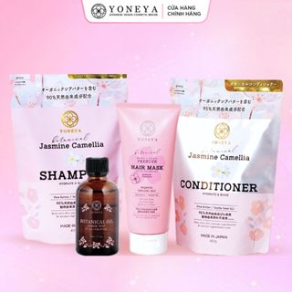 Dầu gội xả Kem Ủ Yoneya Botanical Jasmine Camellia Phục Hồi Hư Tổn Dầu Dưỡng Đa Năng Botanical Oil