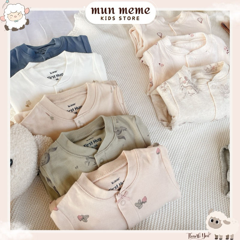 Body sleep, body suit dài tay MI.NENE cho bé trai bé gái (6M-24M) - chất Cotton organic cao cấp mềm 