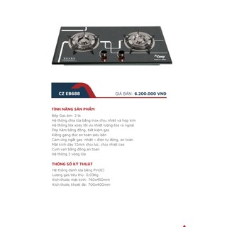 Bếp gas âm Canzy CZ-EB688
