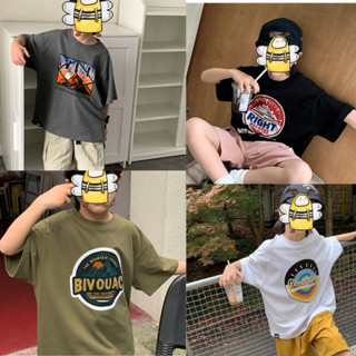 Áo thun logo tròn cho bé trai mới về phong cách Hàn Quốc 4 màu B81 21541