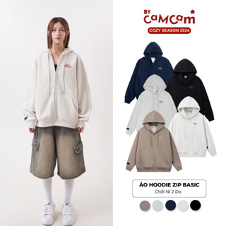 Áo Hoodie Zip Basic Vải 2 Da Chống Nắng Tốt Form Rộng Nam Nữ Bycamcam