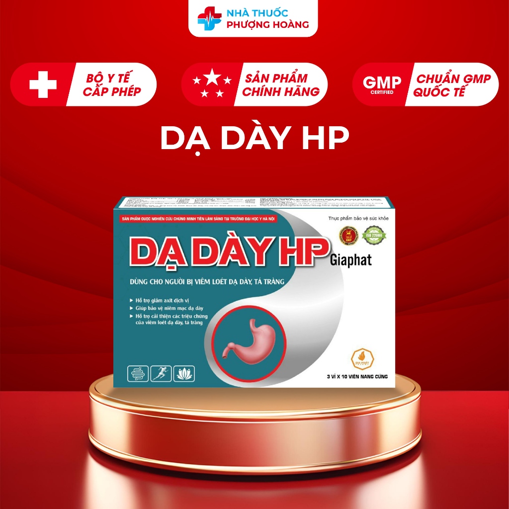 Viên Uống Dạ Dày HP Giảm Đau Dạ Dày, Đào Thải Vi Khuẩn HP Và Axit Dịch Vị, Phòng Ngừa Viêm Loét Dạ D