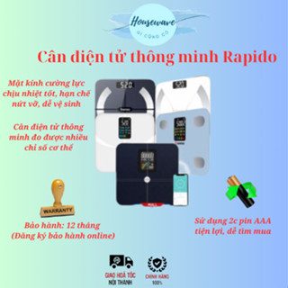  Cân sức khoẻ điện tử thông minh Rapido RSB02-S Có bluetooth - 100% chính hãng 