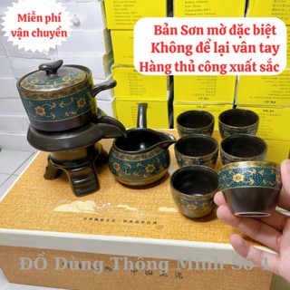 Bộ Ấm Chén Pha Trà Cối Xay, Bộ Ấm Trà Cao Cấp 9 Món, Bộ Ấm Chén Làm Quà Tăng Ý Nghĩa (Kèm Hộp Và Túi)-Kho Sỉ