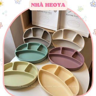 KHAY VÀ NẮP ĐẬY KIÊM ĐĨA ĂN DẶM SILICON BLUEMAMA MODUI HÀN QUỐC