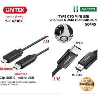 [Mã ELMS10 giảm 6% đơn 50K] Cáp USB C to Micro / Mini USB Ugreen 50445 US242 Unitek YC-473BK
