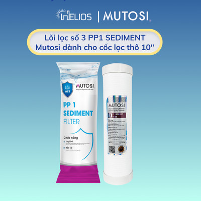 Lõi lọc thô số 3 Mutosi PP1 SEDIMENT dành cho cốc lọc thô 10 inch- Hàng Chính Hãng