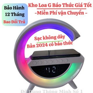 Loa Bluetooth Chữ G, Loa Kèm Sạc Không Dây, Đèn LED RGB Tích Hợp Đồng Hồ Báo Thức Bản Mới 2024 Bảo Hành 1 Năm -Kho Sỉ