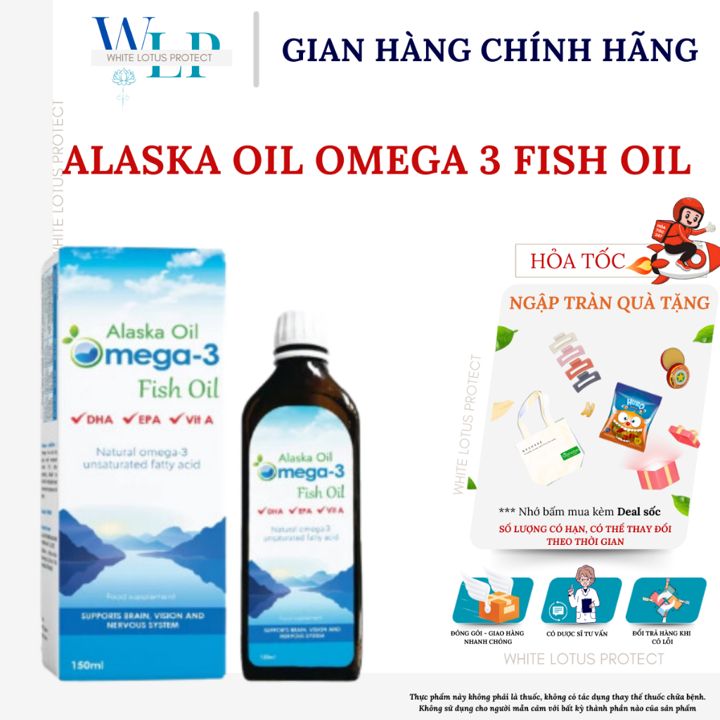 [HCM] Alaska Oil Omega 3 Fish Oil Hỗ trợ phát triển trí não và sức khỏe toàn diện cho trẻ (C/150ml)